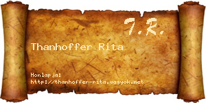 Thanhoffer Rita névjegykártya