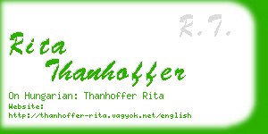 rita thanhoffer business card